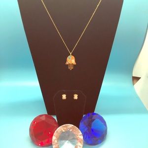 Licensed Hand Gem Religion Necklace Set